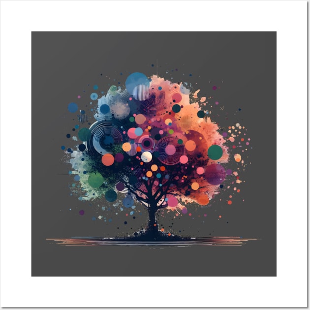 Colorful Abstract Tree Wall Art by SimplyStitch Shop